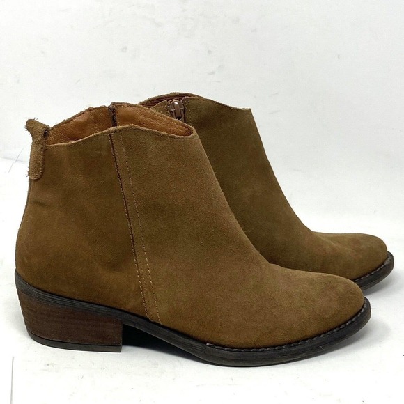Marroqui Sanchez Brown Suede Ankle Boots Women 6.5 Zip Made In Spain - Picture 2 of 7